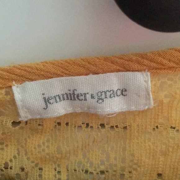 Jennifer & Grace Peak a Boo Mustard Yellow Blouse - Picture 4 of 4